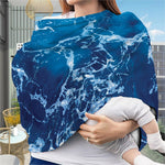 Blue Ocean Print Baby Seat Cover