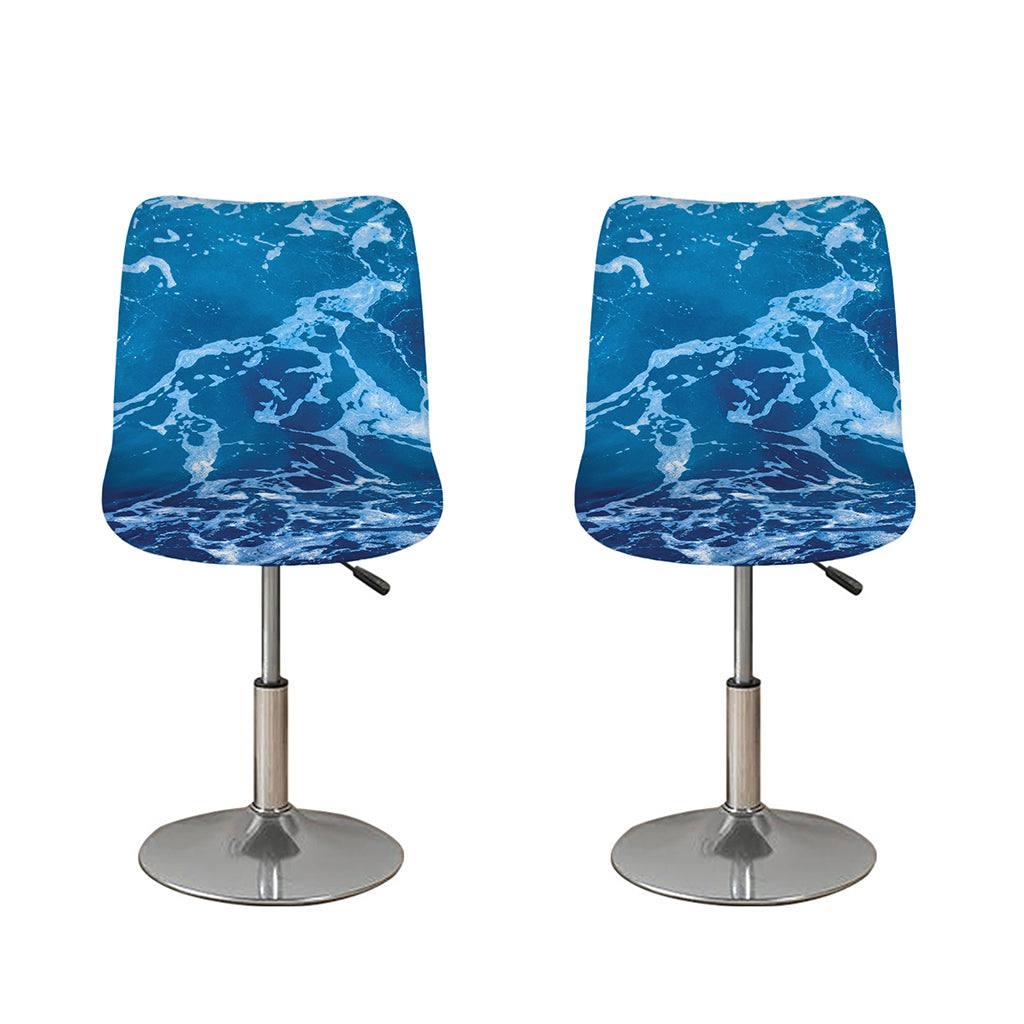 Blue Ocean Print Bar Stool Covers