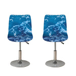 Blue Ocean Print Bar Stool Covers