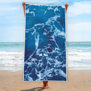 Blue Ocean Print Beach Towel