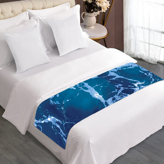 Blue Ocean Print Bed Runner