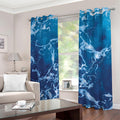 Blue Ocean Print Dimout Grommet Curtains