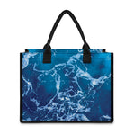 Blue Ocean Print Canvas Tote Bag