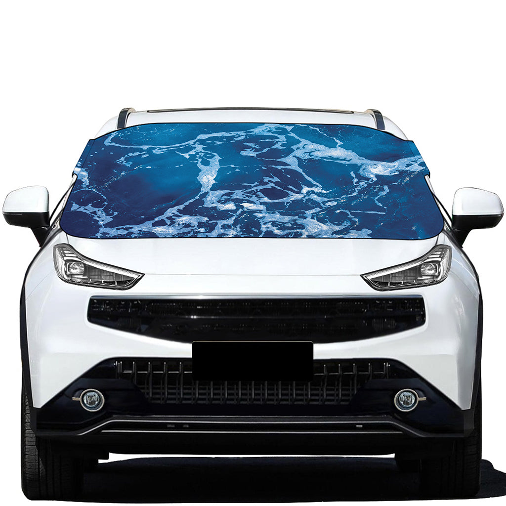 Blue Ocean Print Car Windshield Snow Cover