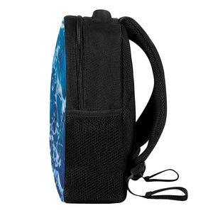 Blue Ocean Print Casual Backpack