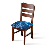 Blue Ocean Print Chair Cushion Cover