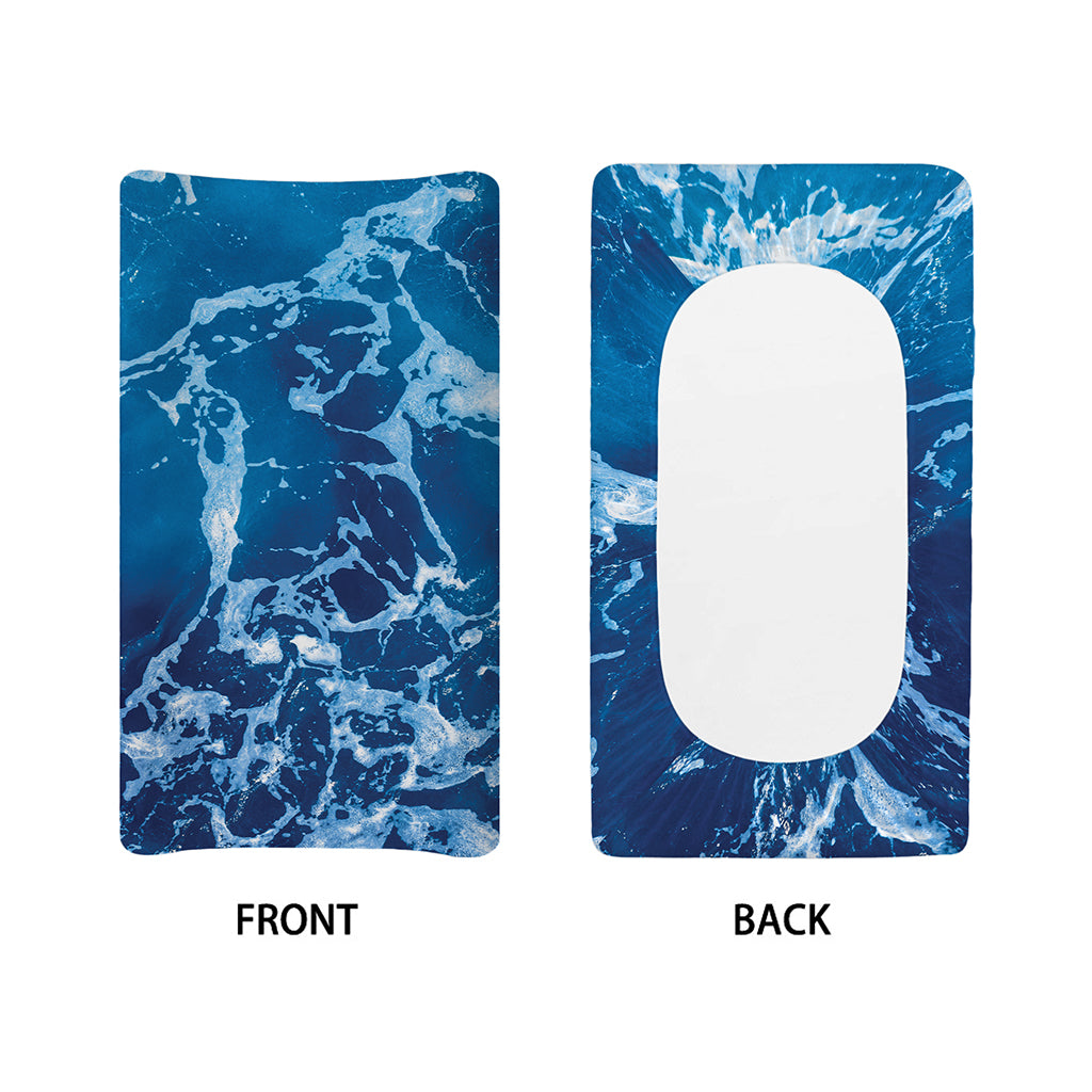 Blue Ocean Print Changing Pad Cover