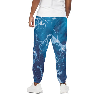 Blue Ocean Print Cotton Pants