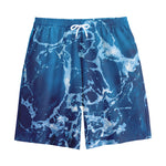 Blue Ocean Print Cotton Shorts