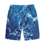 Blue Ocean Print Cotton Shorts