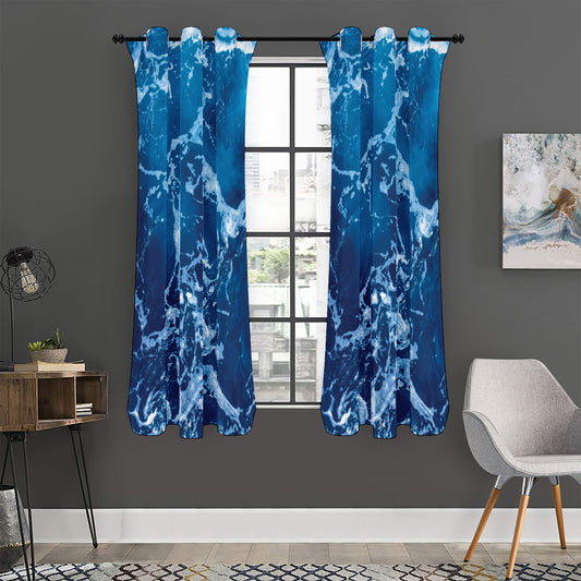 Blue Ocean Print Curtain