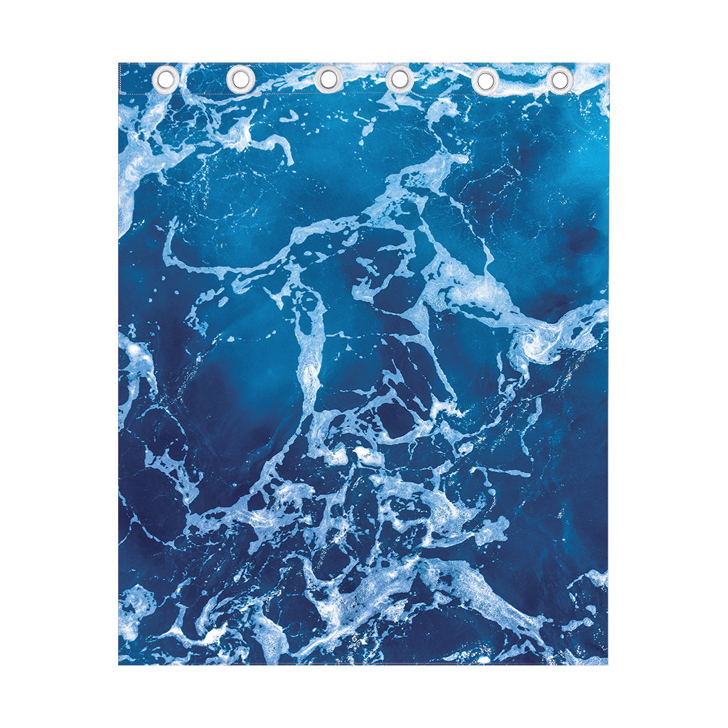 Blue Ocean Print Curtain