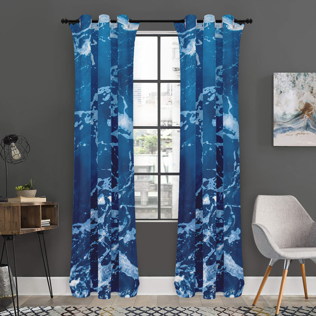 Blue Ocean Print Curtain