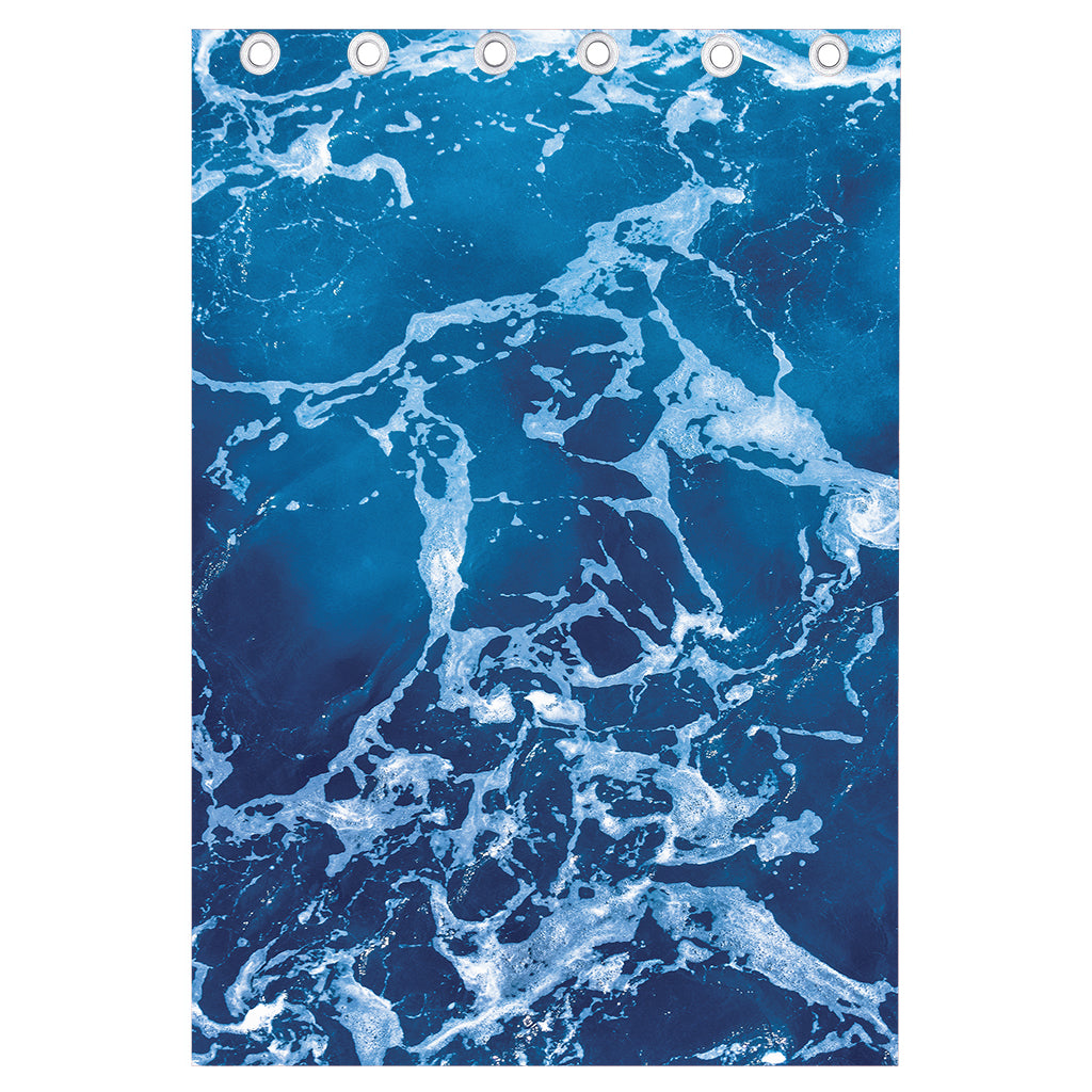 Blue Ocean Print Curtain