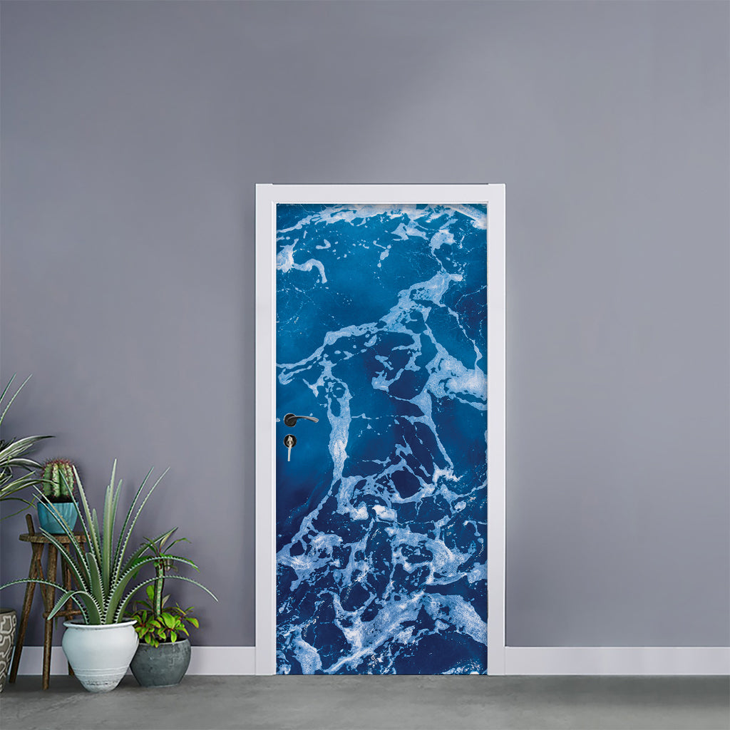 Blue Ocean Print Door Sticker