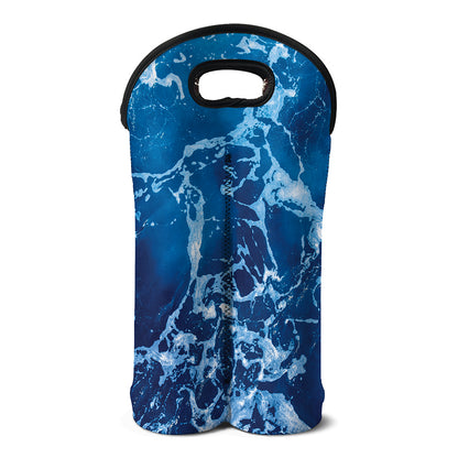 Blue Ocean Print Double Neoprene Wine Tote