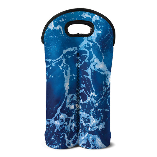 Blue Ocean Print Double Neoprene Wine Tote