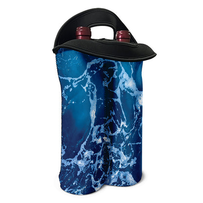 Blue Ocean Print Double Neoprene Wine Tote
