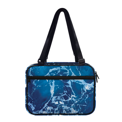 Blue Ocean Print Double Strap Bible Bag