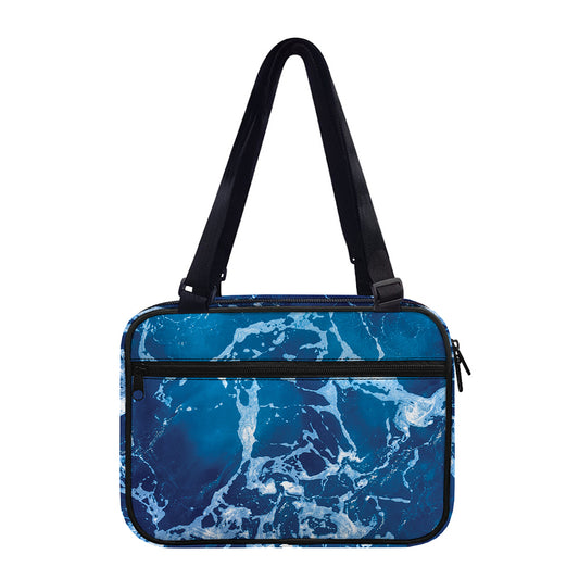 Blue Ocean Print Double Strap Bible Bag