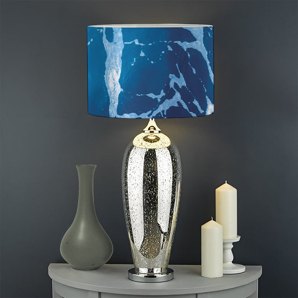 Blue Ocean Print Drum Lamp Shade