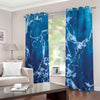 Blue Ocean Print Extra Wide Grommet Curtains