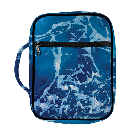 Blue Ocean Print Front Pocket Bible Bag