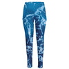 Blue Ocean Print High-Waisted Pocket Leggings