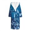 Blue Ocean Print Hooded Bathrobe