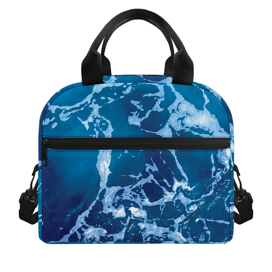 Blue Ocean Print Insulated Lunch Bag