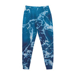 Blue Ocean Print Jogger Pants