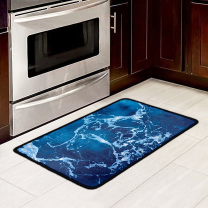 Blue Ocean Print Kitchen Mat