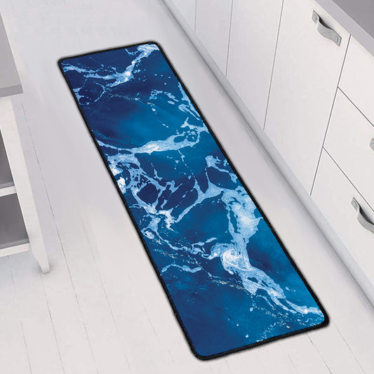 Blue Ocean Print Long Kitchen Mat