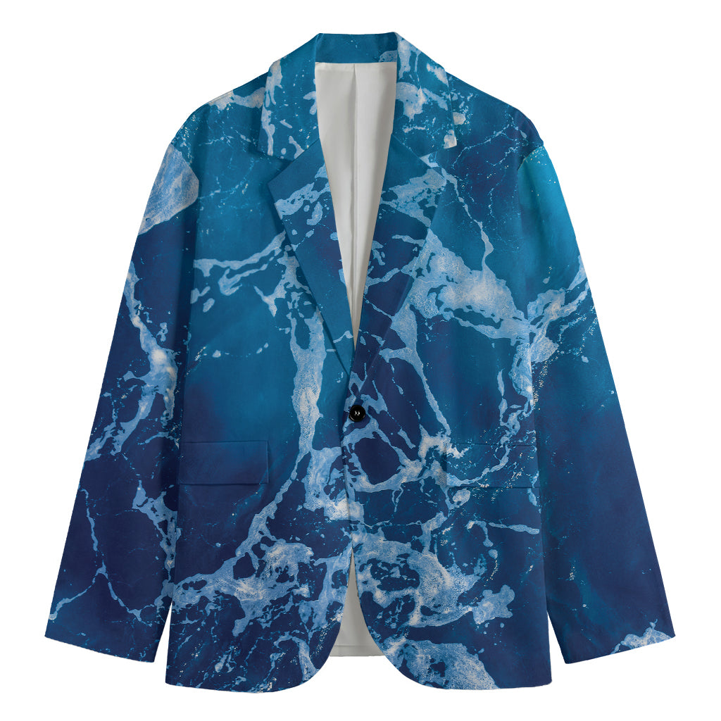 Blue Ocean Print Men's Blazer