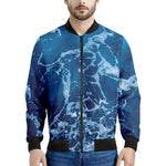 Blue Ocean Print Men's Bomber Jacket
