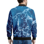 Blue Ocean Print Men's Bomber Jacket