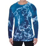 Blue Ocean Print Men's Long Sleeve T-Shirt