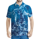 Blue Ocean Print Men's Polo Shirt