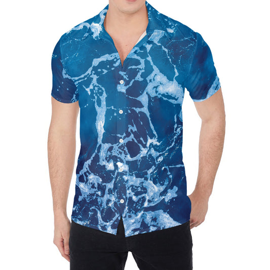 Blue Ocean Print Men's Shirt