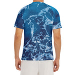 Blue Ocean Print Men's Short Sleeve Rash Guard