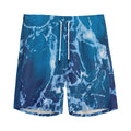 Blue Ocean Print Men's Athletic Shorts