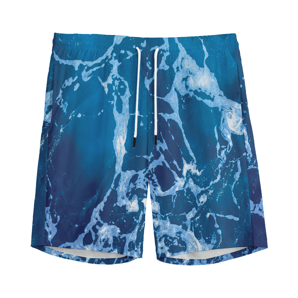 Blue Ocean Print Men's Sports Shorts