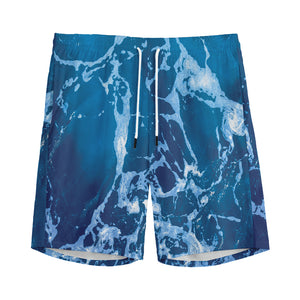 Blue Ocean Print Men's Sports Shorts