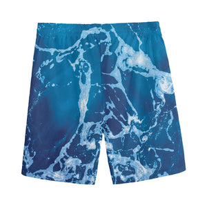 Blue Ocean Print Men's Sports Shorts