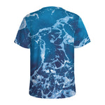Blue Ocean Print Men's Sports T-Shirt