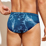 Blue Ocean Print Men's Swim Briefs