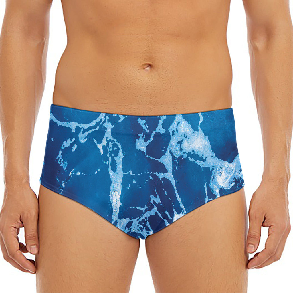 Blue Ocean Print Men's Triangle Swim Briefs
