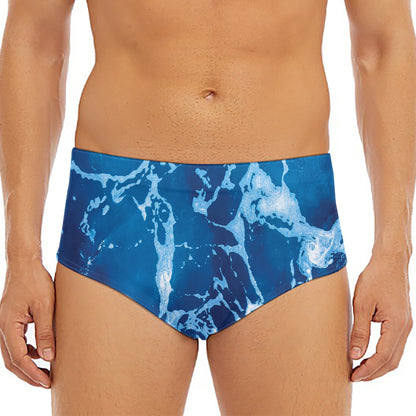 Blue Ocean Print Men's Triangle Swim Briefs