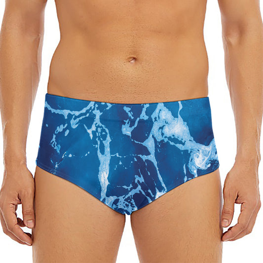 Blue Ocean Print Men's Triangle Swim Briefs