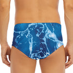 Blue Ocean Print Men's Triangle Swim Briefs